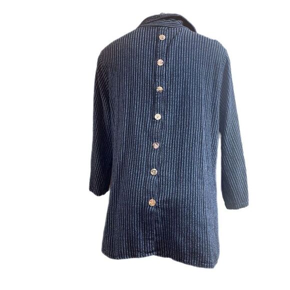 Toofan Blue Stripe Lagenlook Tunic Top Plus Size 1X - Picture 3 of 8